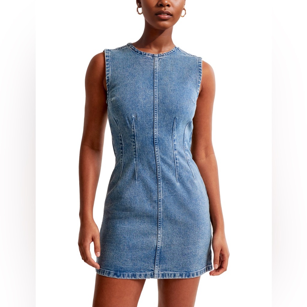 NWT Women’s Sleeveless Bodycon Denim Mini Dress Jean Tank Dress XS, Sm‎ & Large